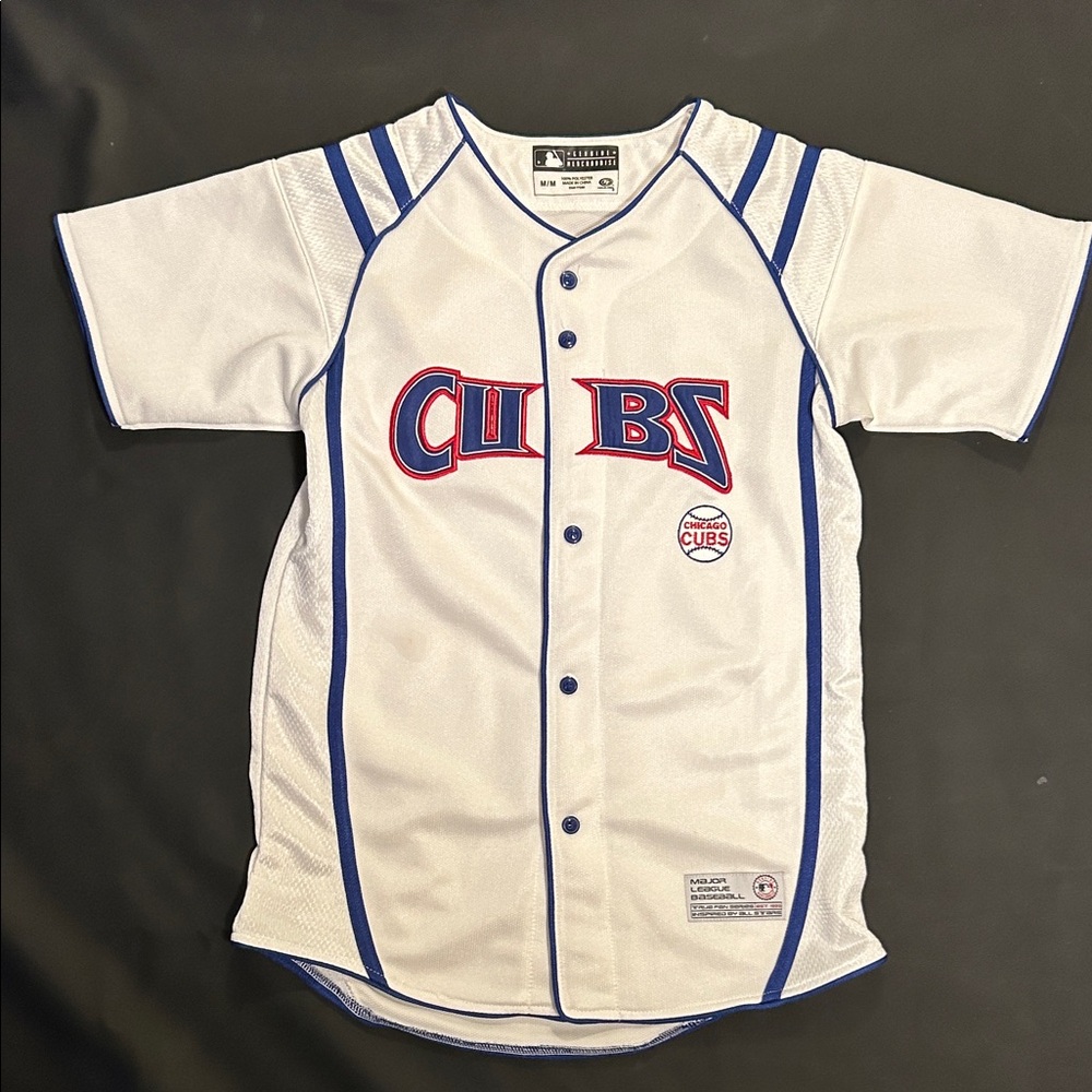 Youth Cubs White and Blue Team Jersey